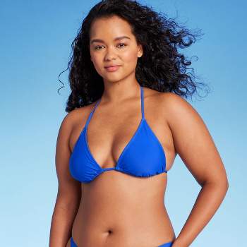 Women's Cut Out One Shoulder Bikini Top - Wild Fable™ Blue Xl : Target