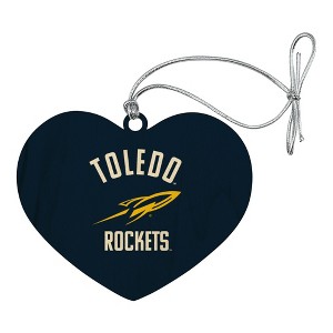University of Toledo Official Logo Heart Love Wood Christmas Tree Holiday Ornament - 1 of 3