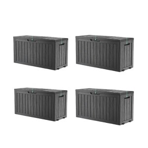 VisioGear Lockable Deck Boxes, Multi-Capacity Outdoor Storage Deck Box, Small Patio Storage Bin for Garden Tools - 1 of 4