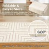Washable Area Rug Soft Rugs for Living Room Modern Striped Non Slip Rug Geometric Checkered Foldable Print Mat - 4 of 4