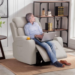 EROMMY PU Leather Recliner Lift Chair with Massage and Heat - 1 of 3