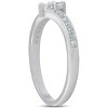 Pompeii3 1/4 Ct Two Stone Diamond Engagement Forever Us Ring White Gold Anniversary Band - 2 of 4