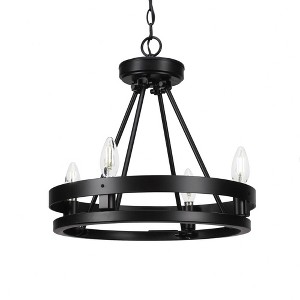 Toltec Lighting Belmont 4 - Light Chandelier in  Matte Black - 1 of 1