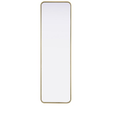 Elegant Lighting Contour Metal Rectangle Mirror 18x60 in Brass