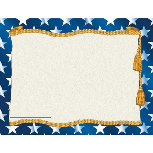 Hayes Replacement Stars Blank Certificate With Borders, 11 X 8-1/2 ...