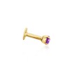 Pure Collection by Ross-Simons Amethyst Flat-Back Earrings in 14kt Yellow Gold - 4 of 4