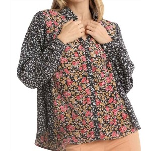 Women's Mixed Floral Print Blouse - umgee - 1 of 4