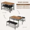 Kitchen Table with Bench, Dining Room Table Set for 4 with Upholstered Bench and Square Stools, Table Set with Storage -Black - 3 of 4
