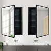 Black recessed medicine cabinet with mirror,Rectangle Metal Framed Wall mount,Recessed Mirror Cabinet,bathroom mirror cabinet-The Pop Home - 3 of 4
