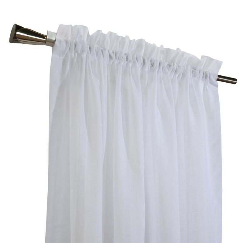 Habitat Cote d'Azure Sheer Rod Pocket Windows or Outdoor Living Space Traditional Style Insulated Curtain Panel 56" x 95" White, 2 of 4