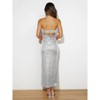 Coolmee Women's Summer Dresses Sequined Off Shoulder Sleeveless Slim Fit Gown Bodycon Strapless Party Formal Evening Maxi Dresses S Silver - 3 of 4