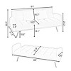69" Adjustable Teddy Sofa Bed with Metal Legs,Modern 2-Seater Sleeper Couch for Small Space or Living Room-The Pop Home - 4 of 4