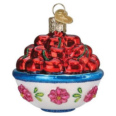 Old World Christmas 2.75 In Bowl Of Cherries Delectable Fruit Pie Tree Ornaments