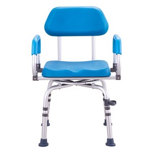 VEVOR Swivel Shower Chair 360 Degree, Adjustable Shower Seat with Pivoting Arms & Padded Bath Seat for Inside Shower or Tub, 300LBS Capacity, Blue - 1 of 4