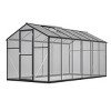 Outdoor 6x8 FT Greenhouse, Aluminum Large Walk-in Greenhouse, Polycarbonate Greenhouse with Quick Setup Structure and Roof Vent-Coolbibila - 4 of 4