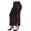 24seven Comfort Apparel Plus Size Versatile Side Slit Elastic Waist Maxi Skirt - 2 of 4