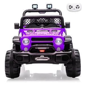 12V Ride on Truck Car for Kids, Battery Powered Electric Cars w/Parent Remote Control, Off-Road Truck with Dual Motors, Wheel Suspension - 1 of 4
