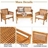 Tangkula 8-Piece Patio Acacia Wood Sofa Set Conversation Table Chairs with Beige Cushions - 4 of 4