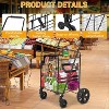 Folding Utility Cart with Wheels, 22-Gallon Basket, 360° Swivel Casters, Mesh Base, Heavy-Duty Frame for Groceries, Luggage, Laundry, Picnic - 2 of 4