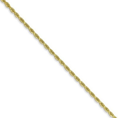 Black Bow Jewelry 1.75mm 10k Yellow Gold Diamond Cut Solid Rope Chain Necklace