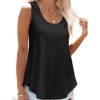 Womens Tank Tops Sleeveless Eyelet Embroidery Scoop Neck Loose Fit Casual Summer Flowy - 2 of 4