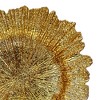 Essential Decor & Beyond 13" Ivory Glass Charger With Beaded Edge in Rosegold Set of 4 - 4 of 4