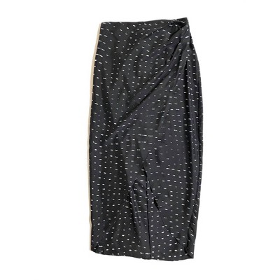 Women's Wo's Faux Wrap Silk Abstract Print Midi Skirt - Stevie May