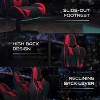 BlackArc 2pc Charlie Gaming Desk and Chair Set Red: Ergonomic with Footrest, Open Storage Shelf - image 4 of 4