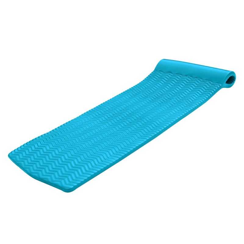 TRC Recreation Serenity 1.5" Thick Vinyl Coated Foam Pool Lounger Swim Float Mat with Roll Pillow for Head and Neck Support, 1 of 7