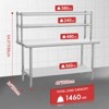 Stainless Steel Table with Overshelves, 48" X 24" Commercial Work Table with  Shelf, Metal Kitchen Prep Table & Shelving Combo - 2 of 4