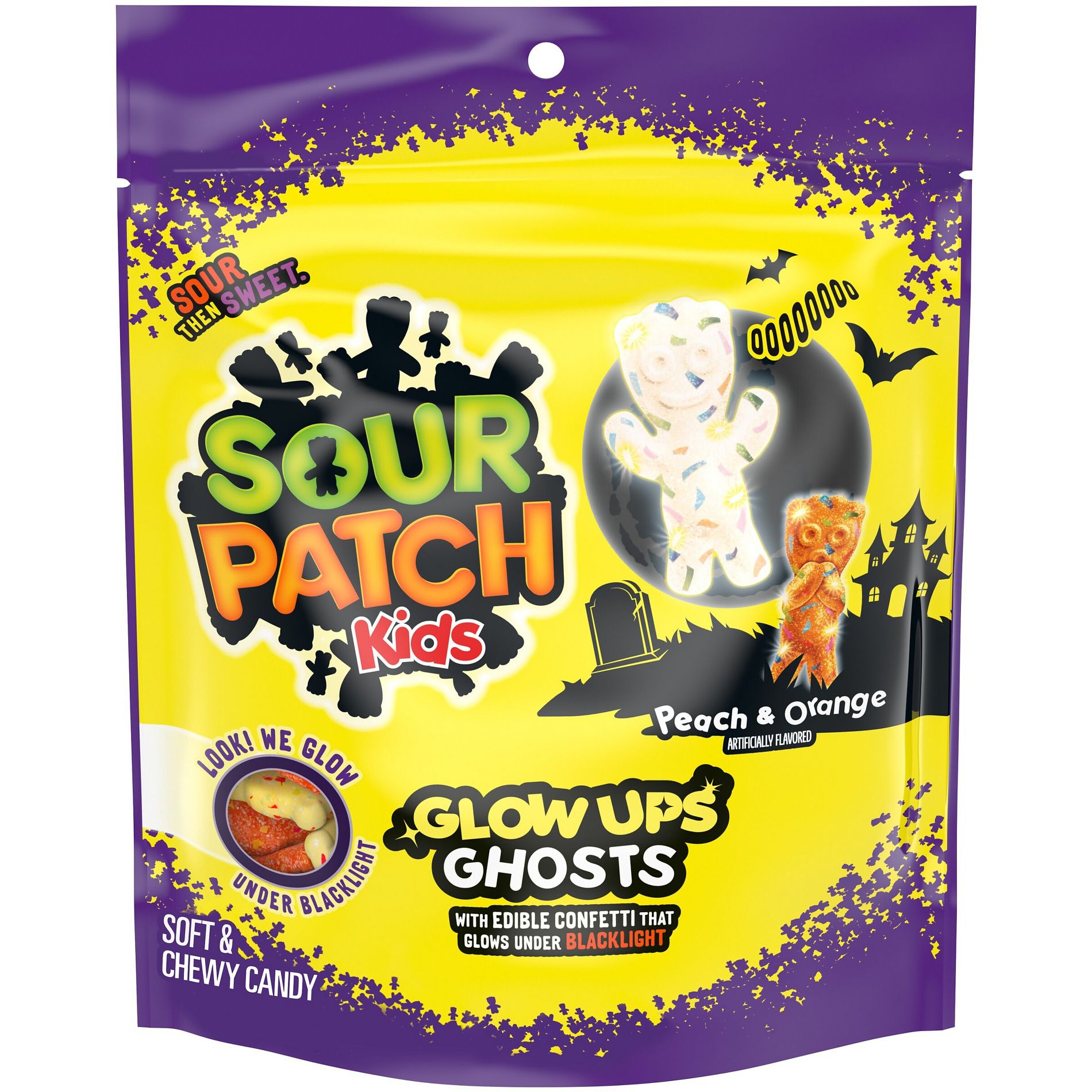 SOUR PATCH KIDS Glow Ups Ghosts Halloween Soft & Chewy Candy - 8.37oz