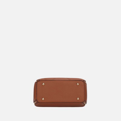MKF Collection Structured Dome Satchel Crossbody Bag Geometric Stitching, Clementine | MKF Collection by Mia K - Brown — фото 5