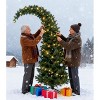Racxily 5ft Pre-Lit Bent Top Christmas Tree, Whimsical Slim Fir with 300 LEDs & Metal Stand - 3 of 4