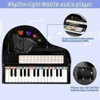 Key Piano Toy - Black Keyboard with Microphone and Stool, Birthday Gift - 4 of 4