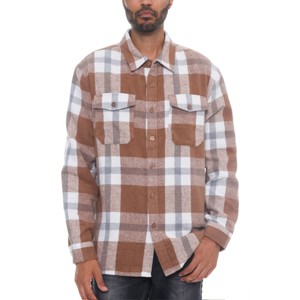 Slickblue Men's Checkered Shirt Jacket - Soft Brushed Flannel Shacket with Chest Pockets, Grey/Black & Mocha/Grey, S-3XL - 1 of 4