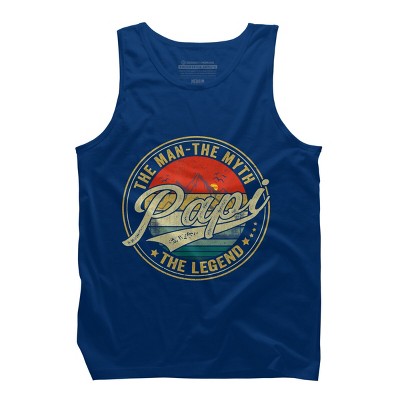 Men's Design By Humans Vintage Sunset Papi, The Man, Myth, Legend By COVI Tank Top
