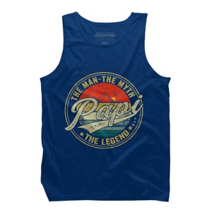 Men's Design By Humans Vintage Sunset Papi, The Man, Myth, Legend By COVI Tank Top - 1 of 2