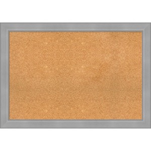 Amanti Art Natural Cork Board Framed Vista Brushed Nickel Bulletin Board 40 in. x 28 in. - 1 of 4