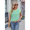 Clearlove Womens Tops Summer Cap Sleeve Pullover Crew Neck Tank Tops Basic Tee Shirts Casual Striped Loose Fit Clothes - 3 of 4
