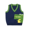 MyKids-USA Baby Boy Cartoon Graphic Contrast Design V-Neck Sleeveless Knitted Vest Sweater - 3 of 4