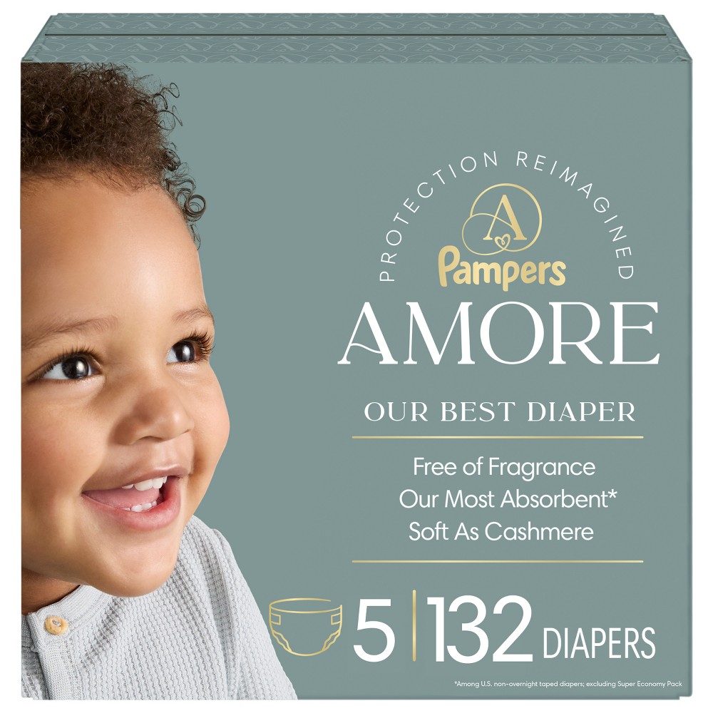Amore by Pampers eComm Pack Disposable Diapers - Size 5 - 132ct