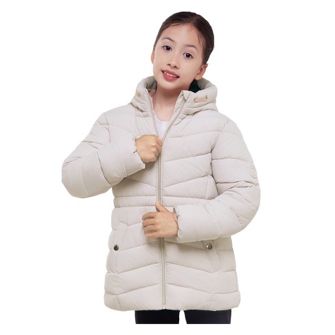 Rokka rolla Girls Long Coat Puffer Jacket ivory Size 4 5 Target