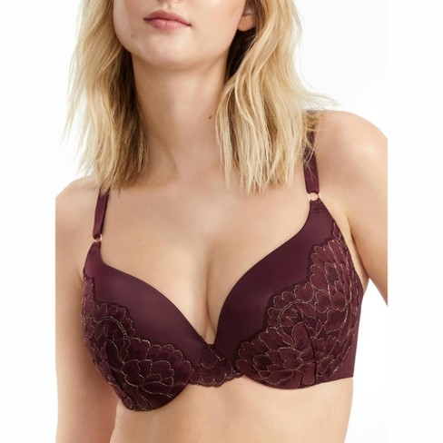 Leonisa Perfect Lift Underwire Push Up Bra With Lace Details - Red 32b :  Target
