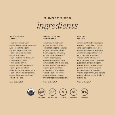 Hiyo Non-Alcoholic Organic Social Tonics Sunset Sixer Variety Pack - 6pk/12 fl oz Cans