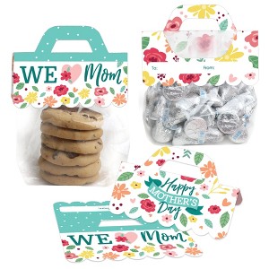 Big Dot of Happiness Colorful Floral Happy Mother's Day - DIY We Love Mom Party Clear Goodie Favor Bag Labels - Candy Bags with Toppers - Set of 24 - 1 of 4