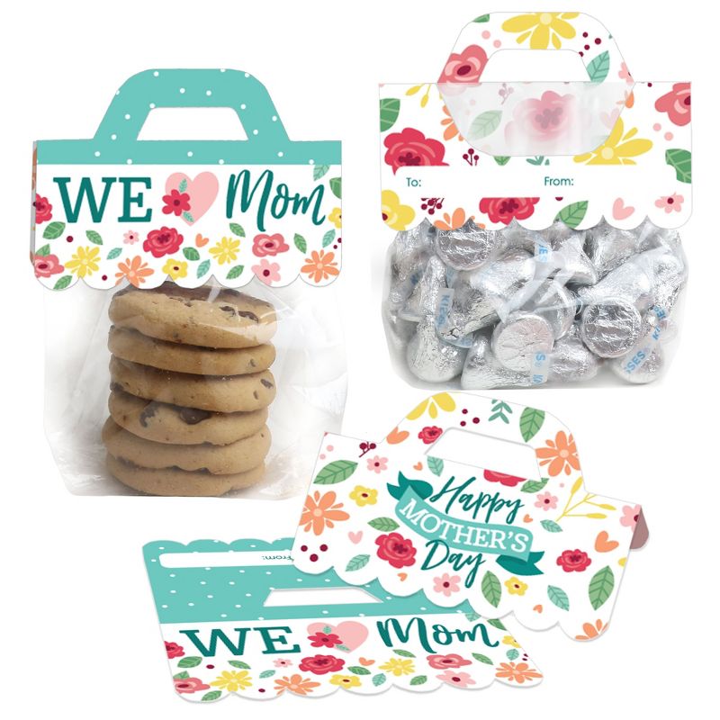 Big Dot of Happiness Colorful Floral Happy Mother's Day - DIY We Love Mom Party Clear Goodie Favor Bag Labels - Candy Bags with Toppers - Set of 24, 1 of 10