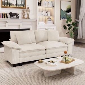 Captiva Designs 87.5-Inch Modular 2PC Loveseat, Comfy Deep Seat Sofa for Living Room, Corduroy & Chenille Fabric - 1 of 4