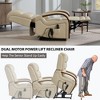 PAGED Power Lift Recliner Chair, Heating Massage Chair with Wood Armrests and Side Pocket, Chenille Accent Chair for Bedroom, Living Room - 2 of 4