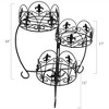 Sunnydaze Iron Metal French Lily Decorative 3-Tiered Flower Plant Stand for Indoor or Outdoor Use - 22" - Black - 2pk - 3 of 4