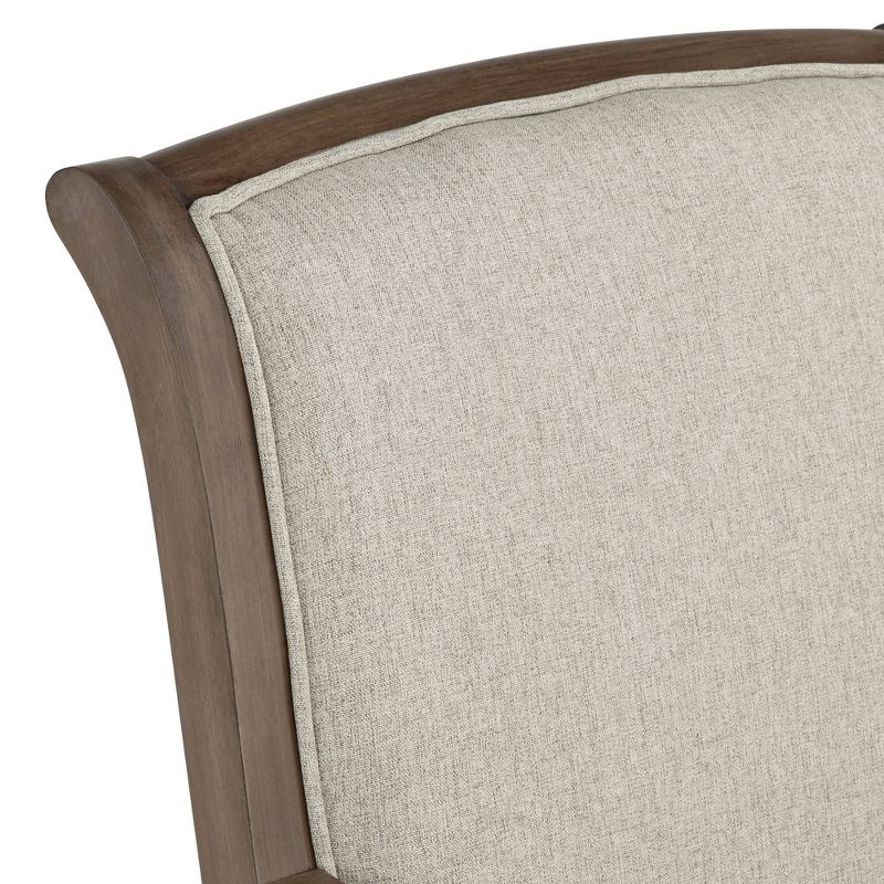 Kensington Hill Diana Beige Upholstered Wood Arm Traditional Accent Chair, 3 of 10